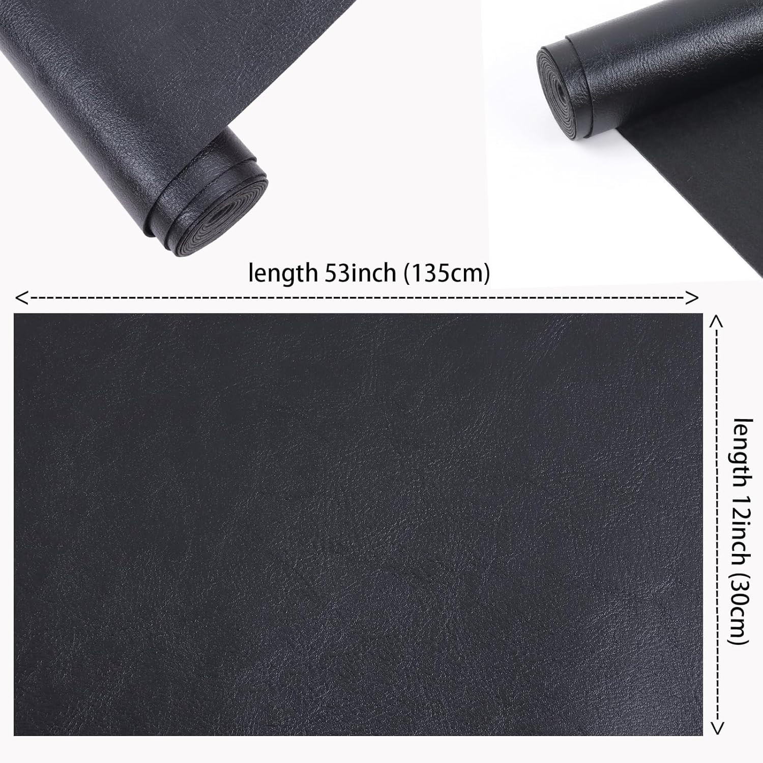 Smooth Faux Leather Roll 12″X53″(30cm X 135cm) Solid Color Faux Leather Sheets V