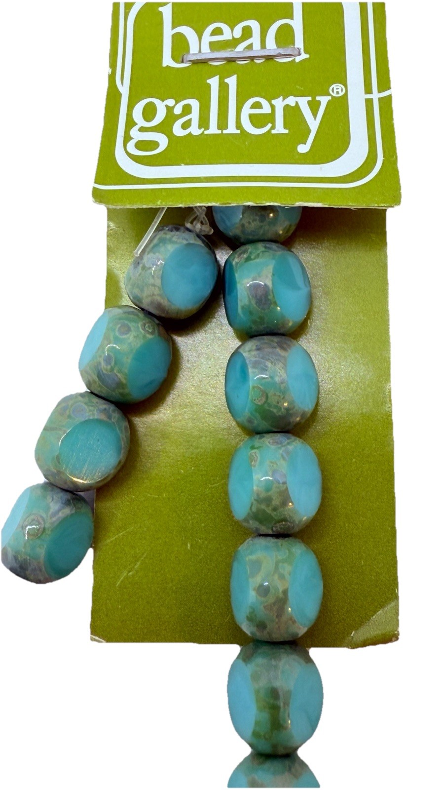 Aqua 8mm opaque glass table cut Beads Qty:20