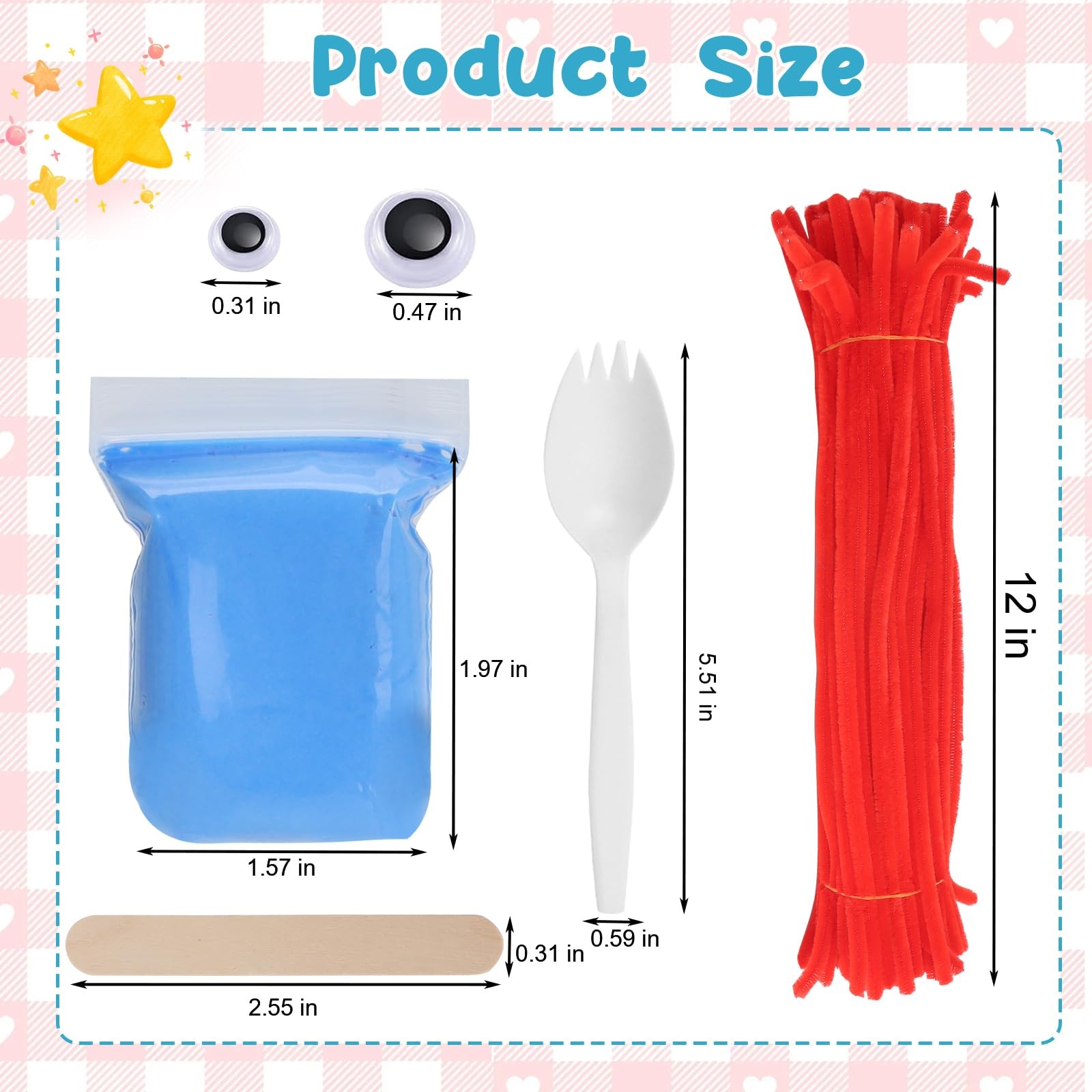 100 Pcs Fork Creativity Set-Arts & Crafts Supplies with Plastic Large, white