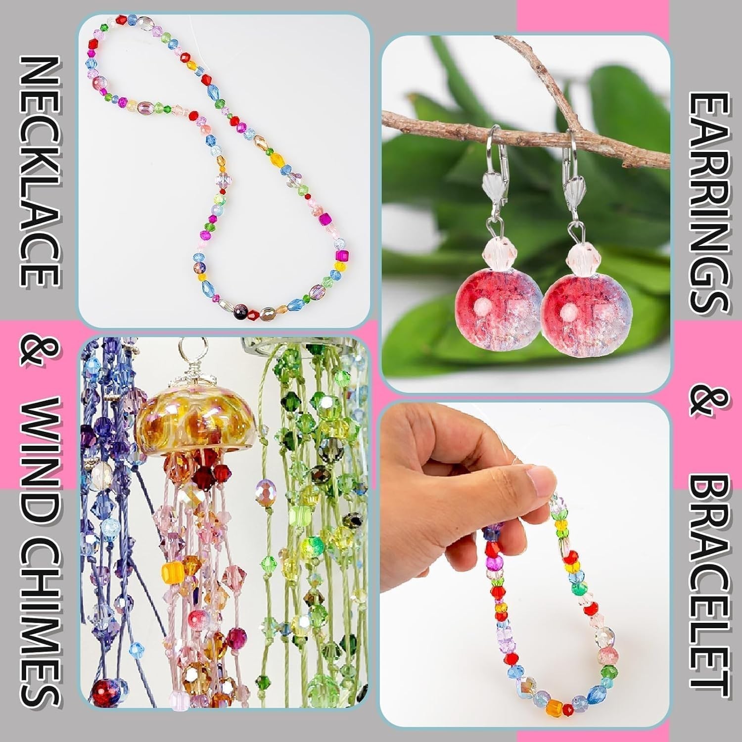 1272pcs Glass Beads for Jewelry 1272pcs, Colorful Rainbow Crystal