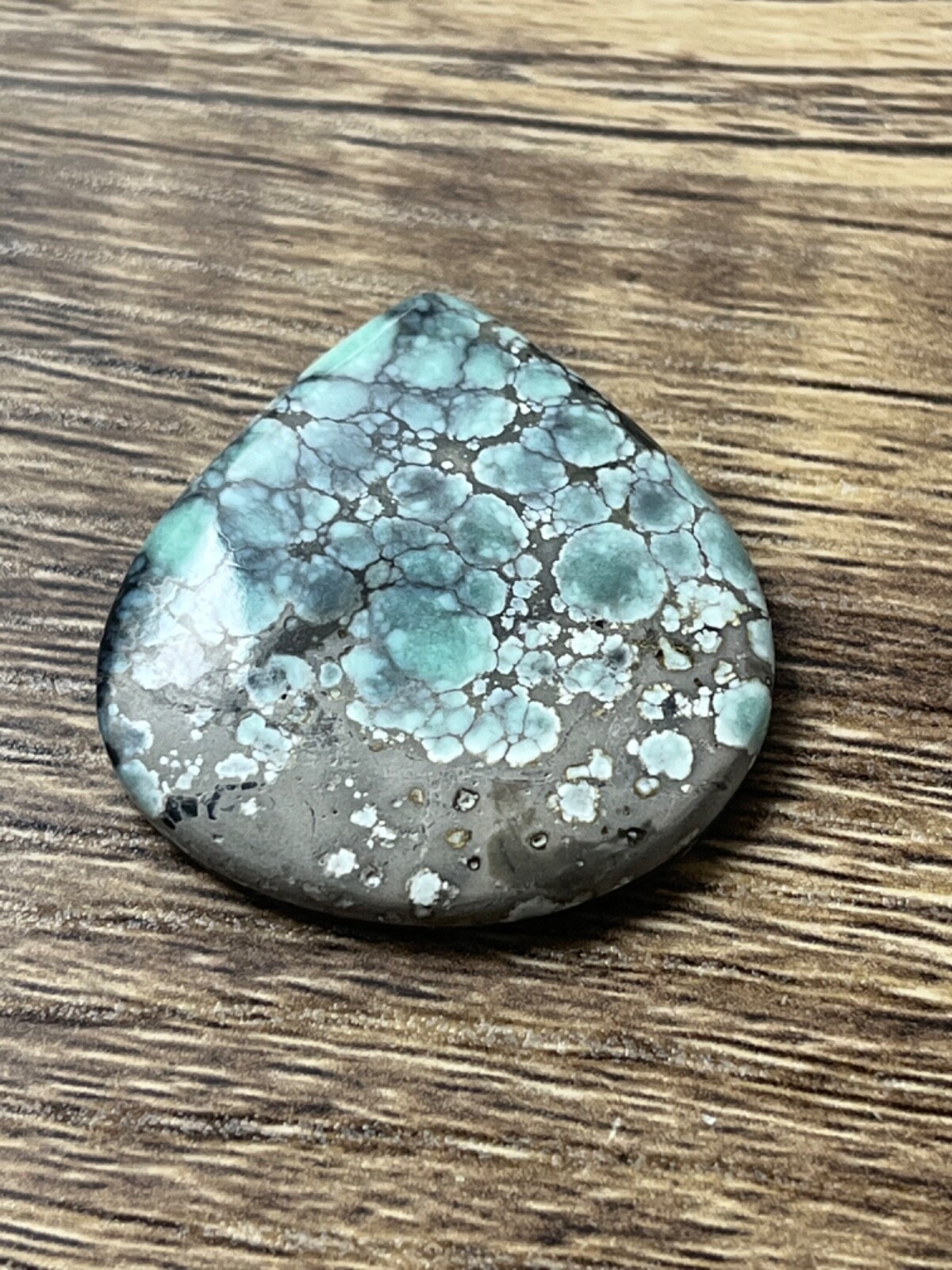 Poseidon Variscite “Starfox” mine 24.45 ctw Pear Tear drop Cabochon Tonopah NV
