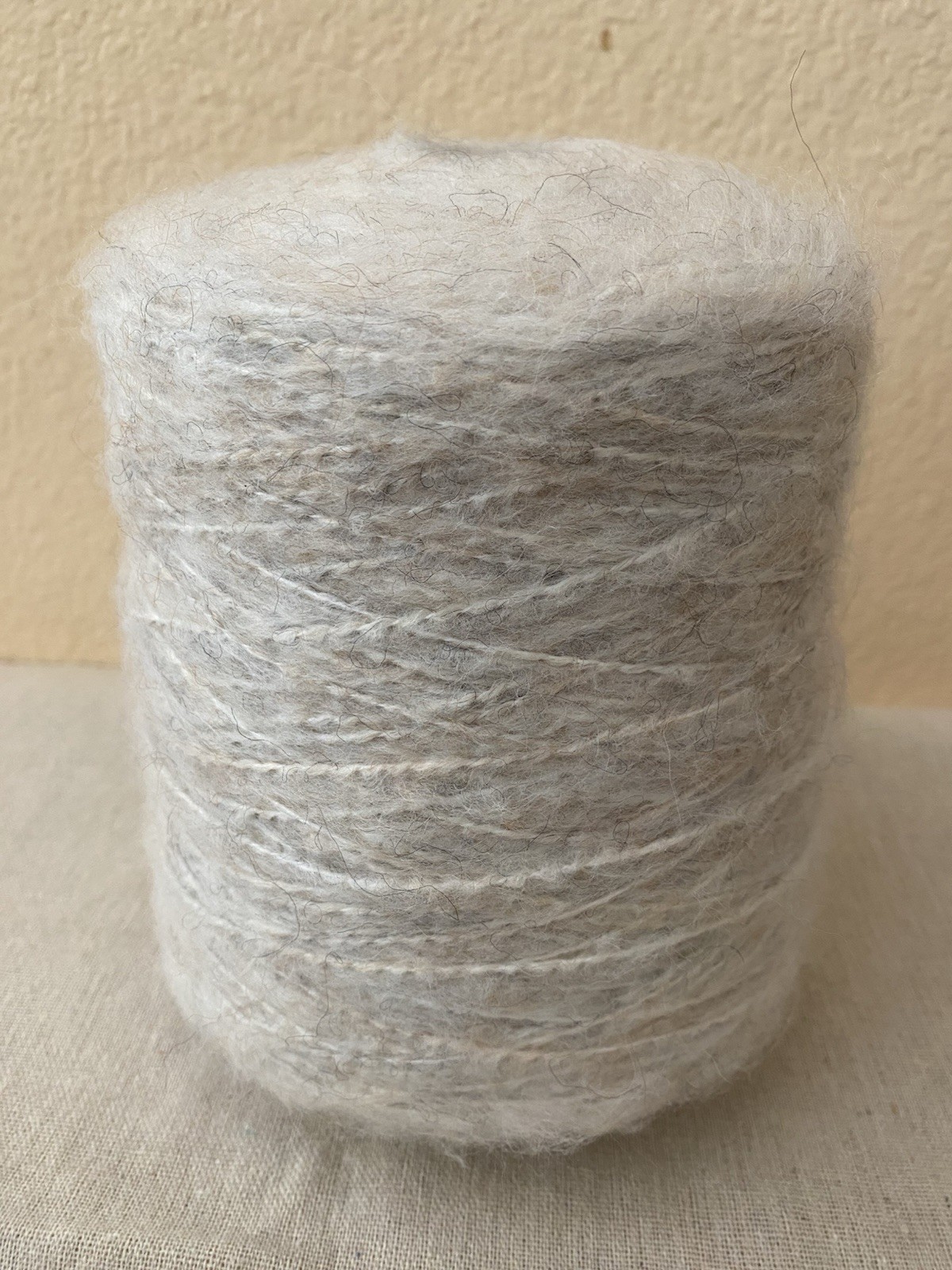 Cone Yarn Spool Yarn Mohair Light Grey Mix 470g #649