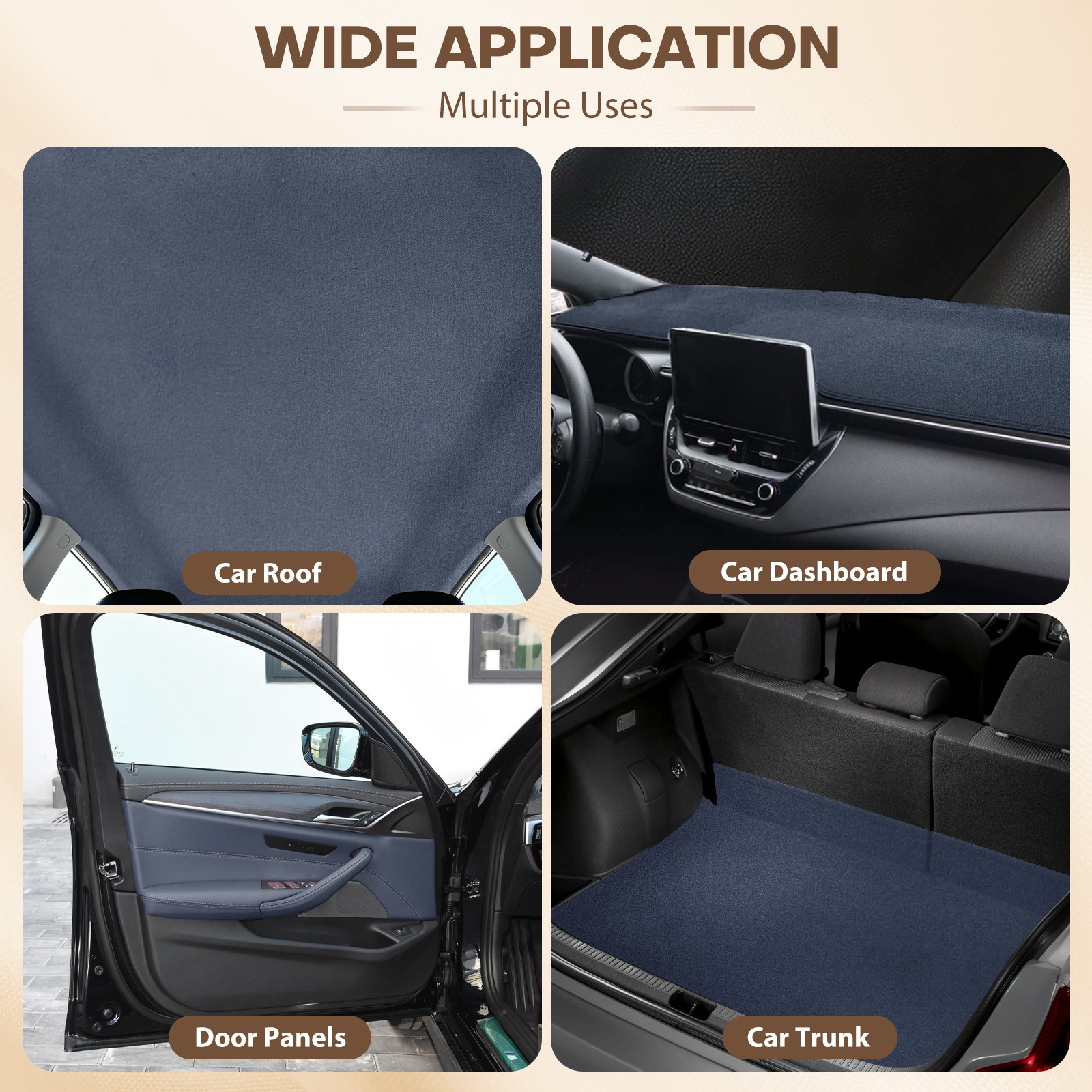 1/8″ Foam Backed Suede Headliner Fabric 60″W Car Roof Repair Upholstery Material