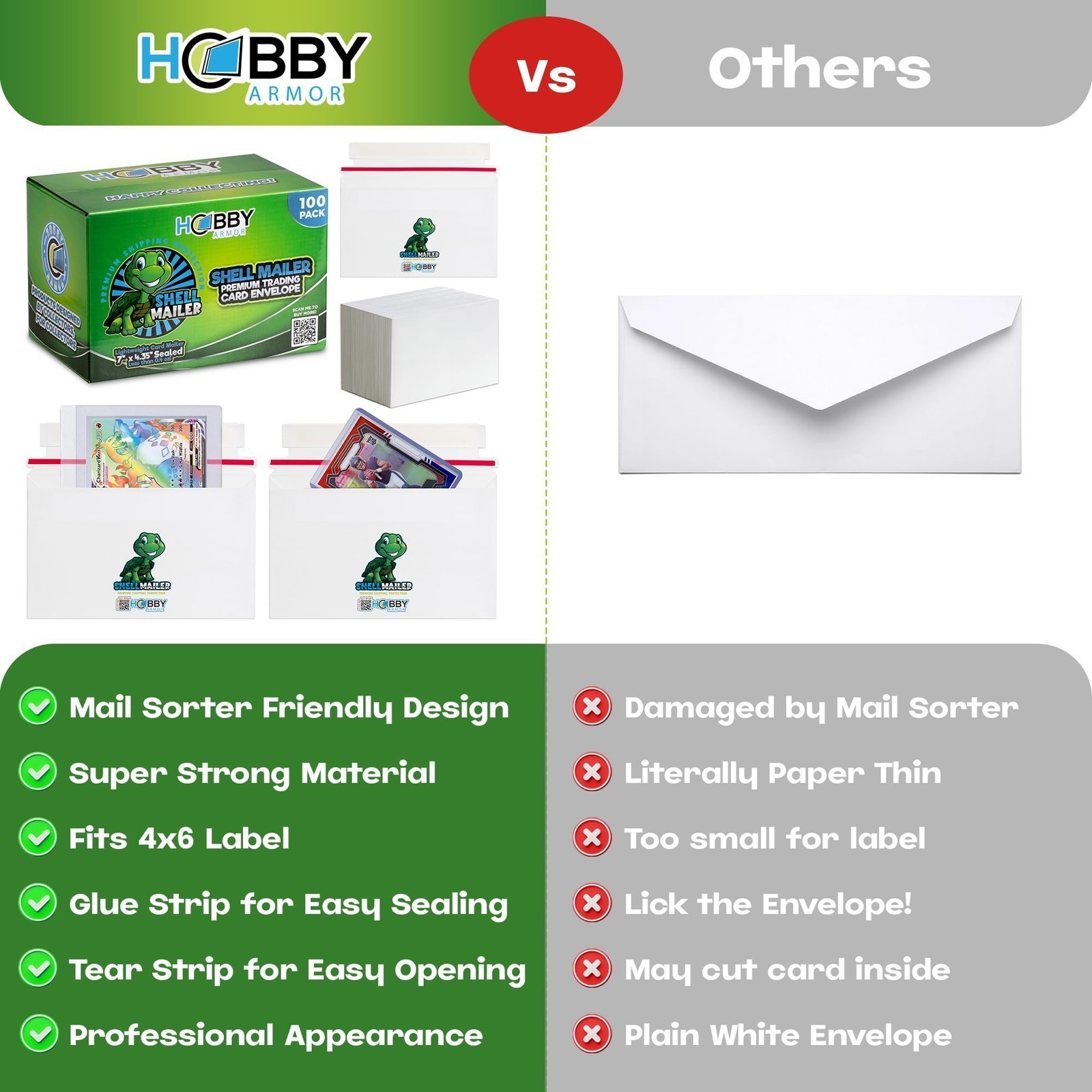 Shell Mailer by Hobby Armor – Premium Trading Card Envelopes – Easy Card Mailers