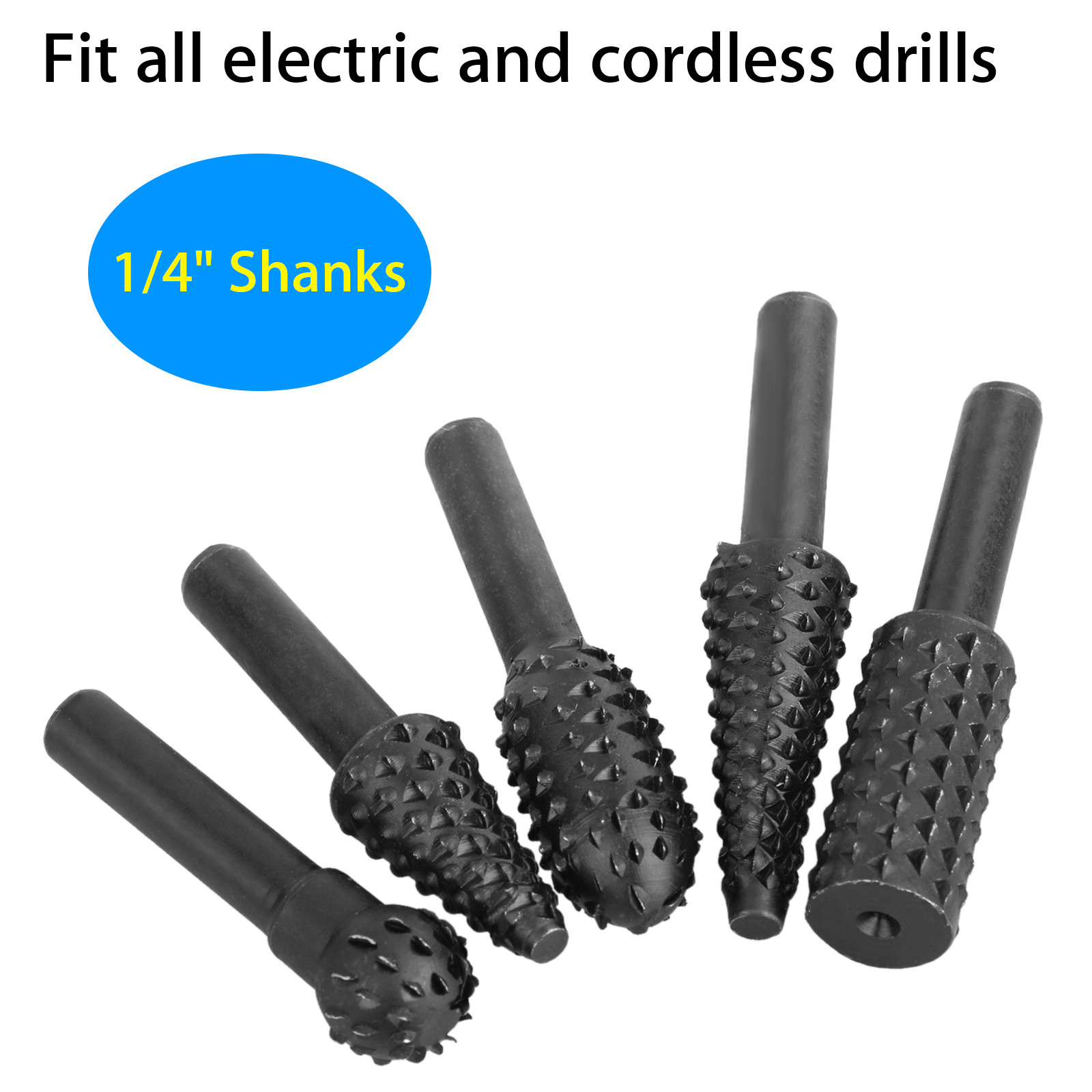 5PCS 1/4” Drill Bit Set Cutting Tools for Woodworking Knife Wood Carving Tool