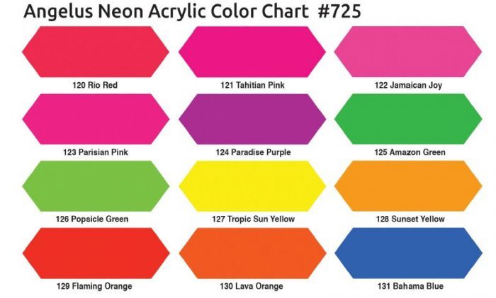 Angelus Neon Acrylic Leather Paint |select a color | 1 fl.oz