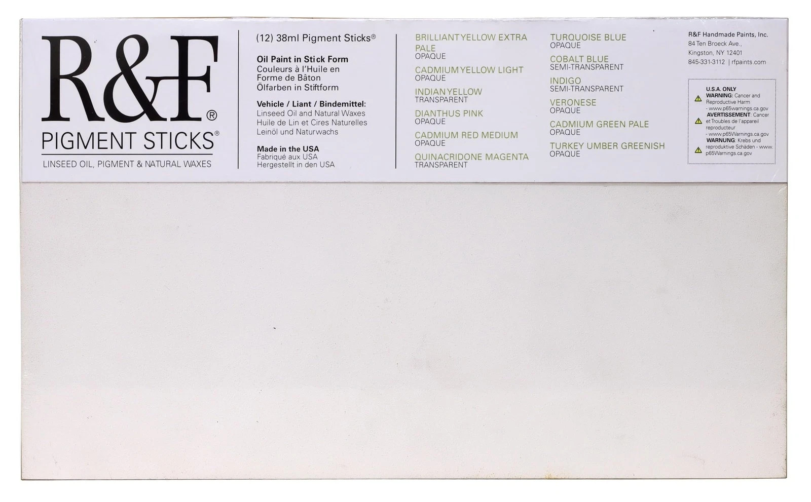 RF Handmade Paints -Pigment Stick Set : 38ml : Painters Dozen Set 1 : 12 Colors