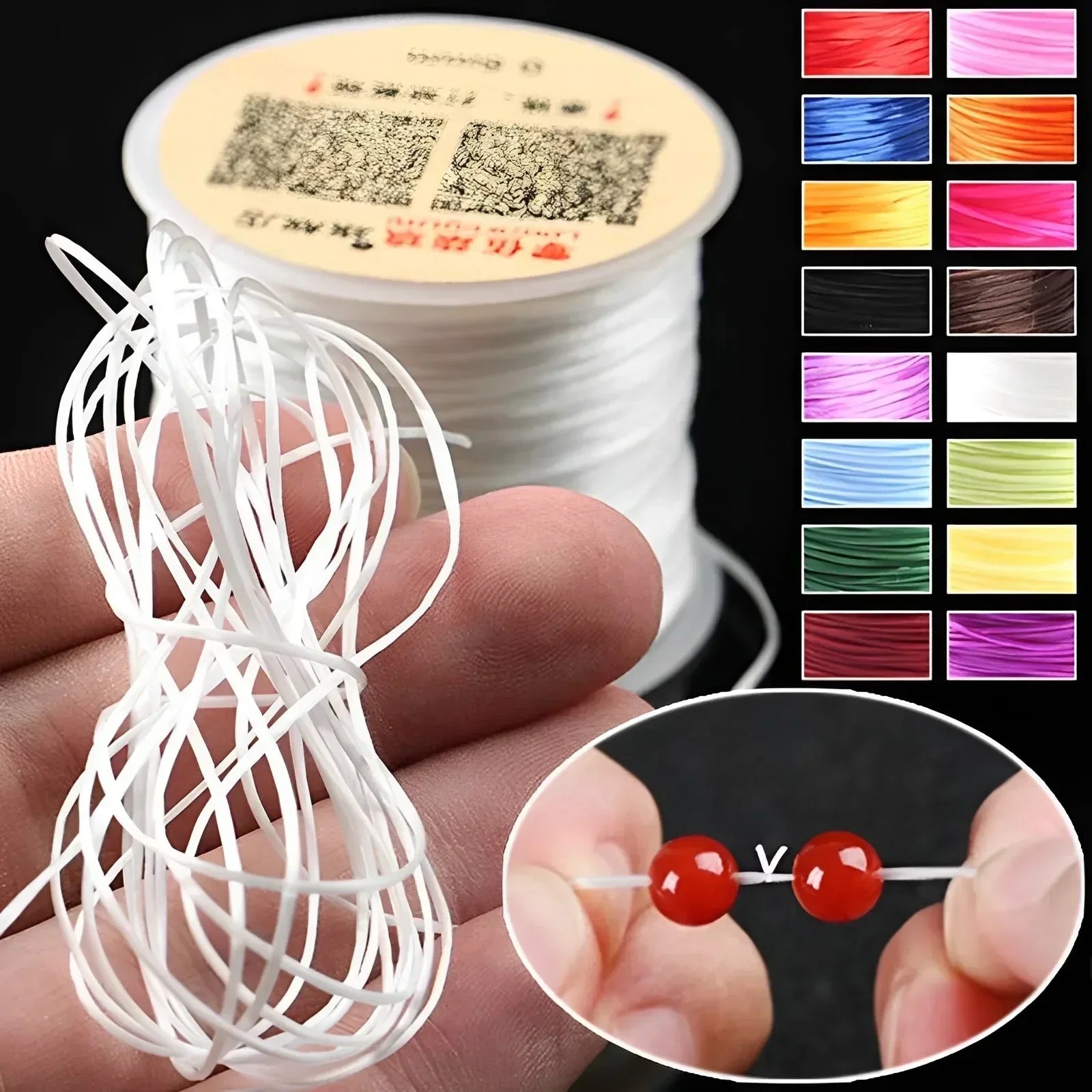 32.8FT 1mm Clear Elastic Beading Cord Stretch String for Bracelet Jewelry Making