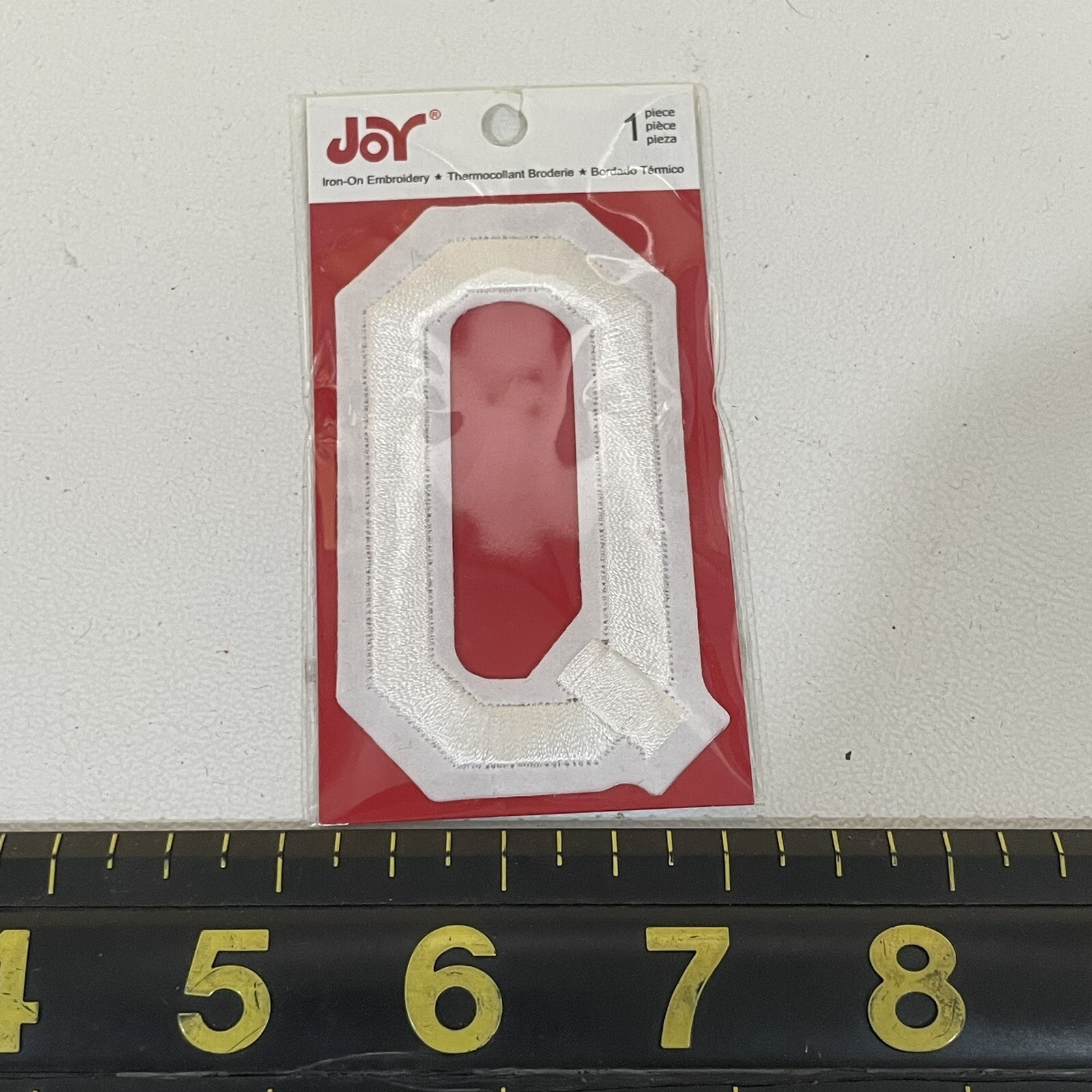 3” Tall “Q” White Letter Initial Q Patch M010