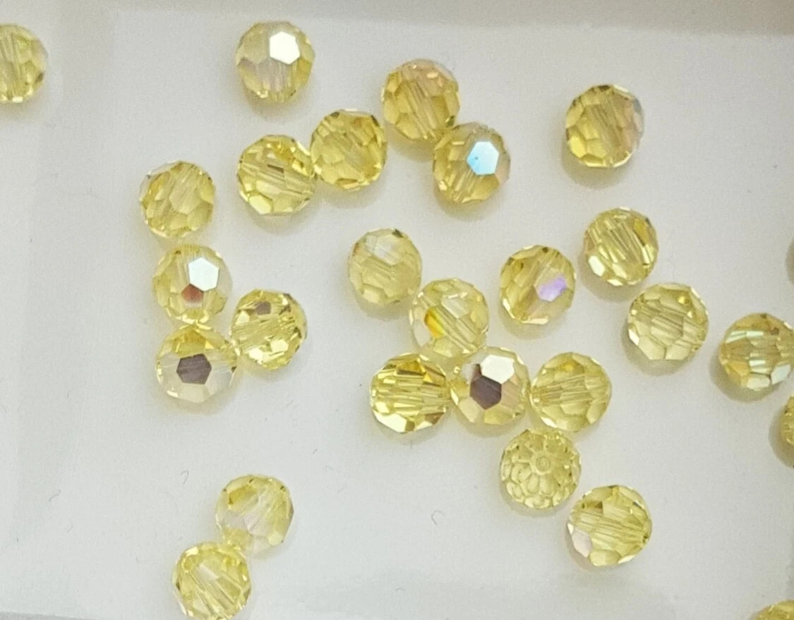 144x Swarovski 5000 Crystal AB 6mm Bicone Beads – Genuine Xilion Cut Bulk Pack