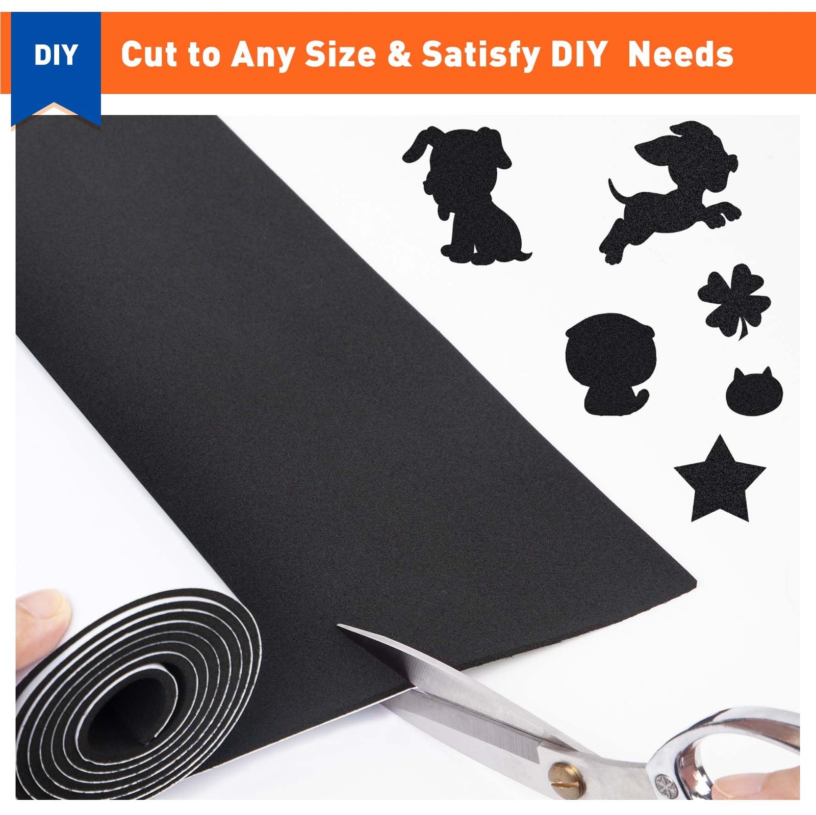 MAGZO Adhesive Foam Padding 1/8 Inch Thick x 12 W 59In*12In*1/8In, Black