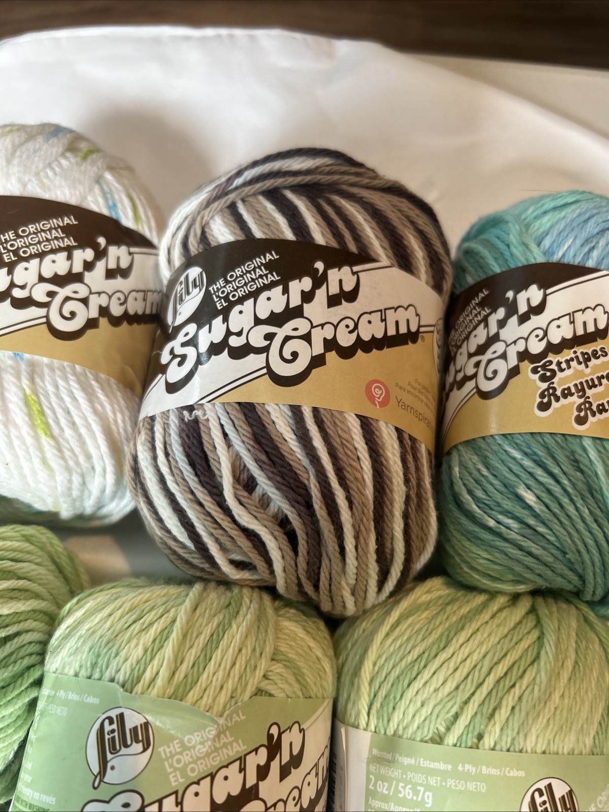 10 Skeins Lily Cotton Yarn Sugar N Cream Assorted Colors