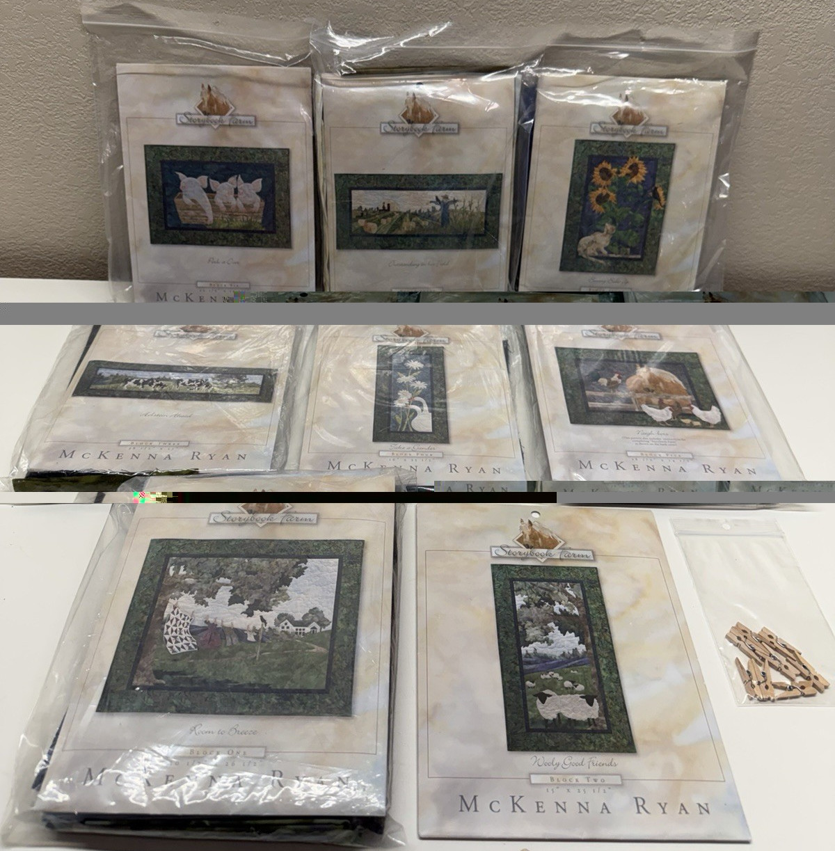 New Rare McKenna Ryan Storybrook Farm Set 8 Patterns W/Fabric See Description