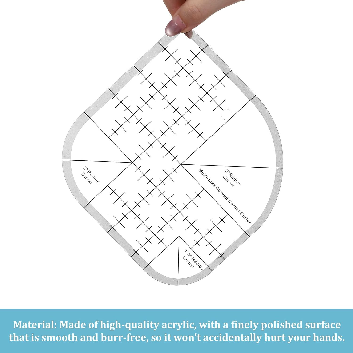 Rulers for Quilting and Sewing, Quilt Ruler Curved Corner Cutter Ruler Acrylic