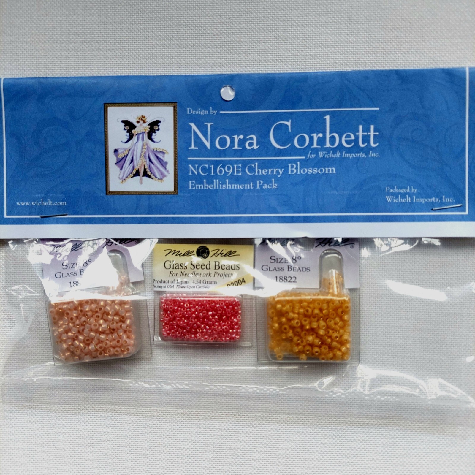 Nora Corbett Cherry Blossom Cross Stitch Chart and Embellishment Pack NC169