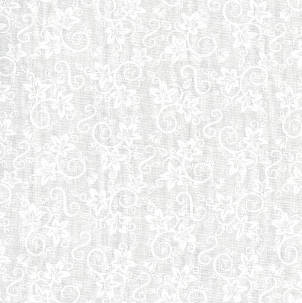 Baby Blooms White Floral Tone on Tone 100% Cotton Fabric BTY