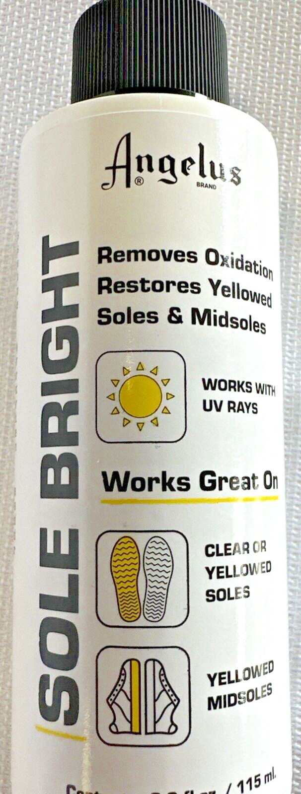 Angelus Sole Bright Removes Oxidation Restores Yellowed Soles & Midsoles 4oz