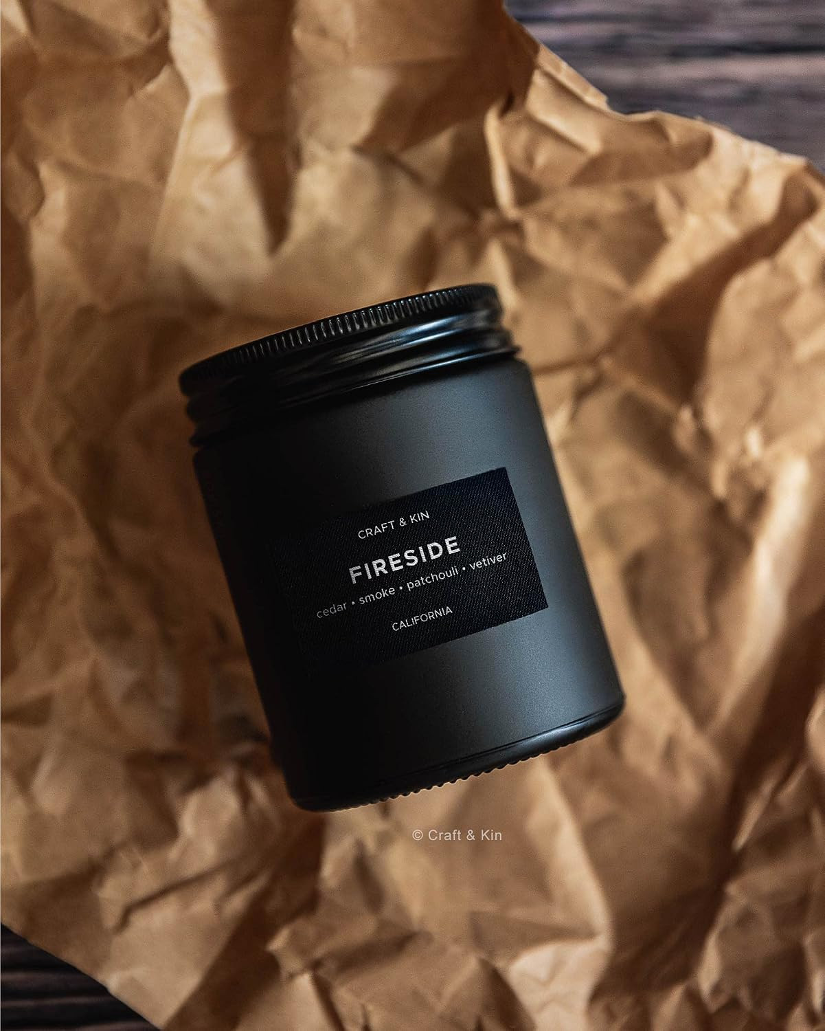 Premium Smoky Fireside Scented Candle – Long Lasting, 45 Hour Burn Time – 7.6 Oz