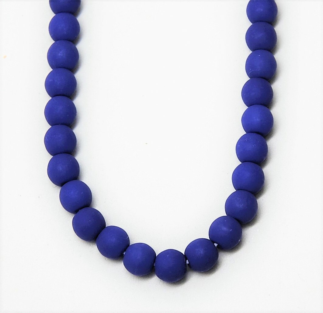 CZECH GLASS BEADS ROUND DRUK 4mm DARK BLUE NEON MATTE 60 BEADS