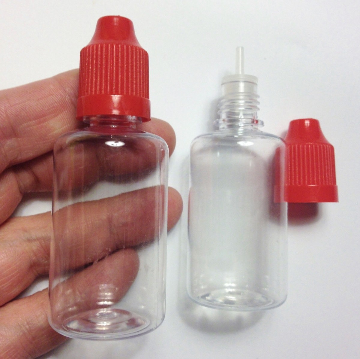Morezmore M01093-Red 2pc Squeeze Bottle Fine Tip Liquid Dropper 30ml Clear