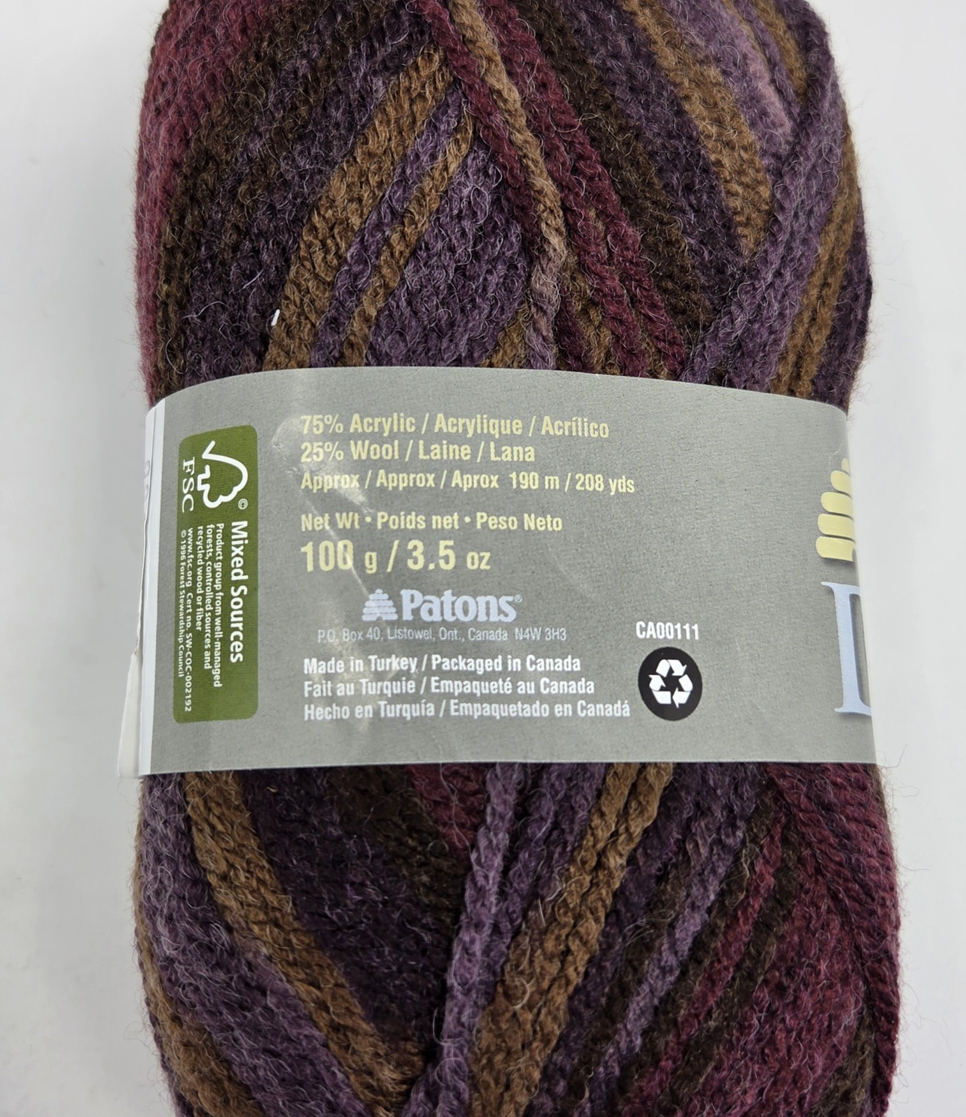 Patons DECOR Yarn #87698 TAPESTRY VARIGATED (Lot of 6) 209 yds ea. NEW DISC