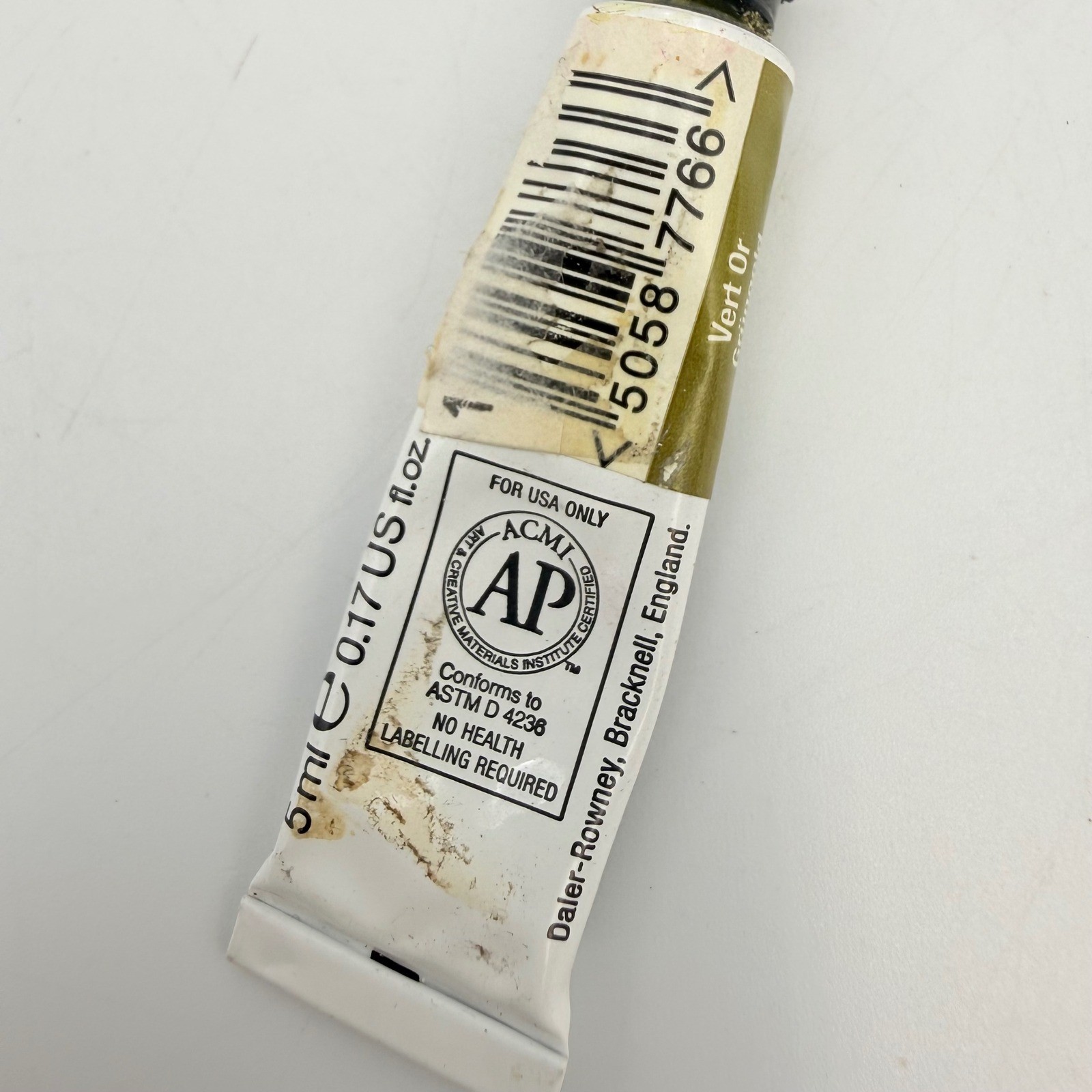 Daler-Rowney Artists Water Colour Green Gold 373 Series B 5ml Tube Paint