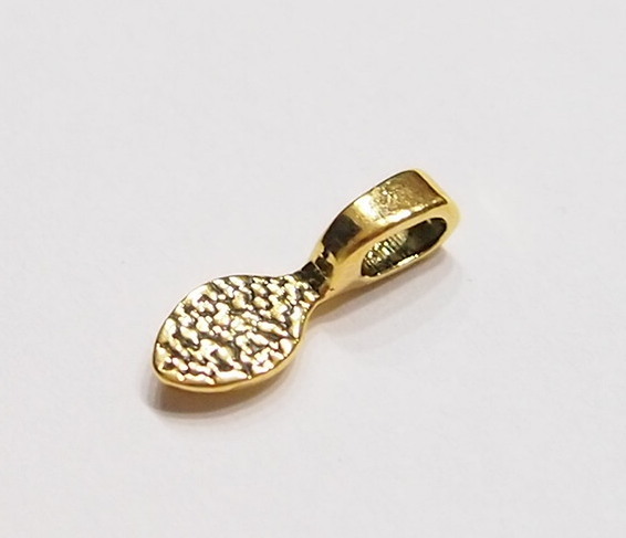 20 Small Antique Gold Oval Glue on Bails, for Pendants, Cameos, Cabochons, Glass