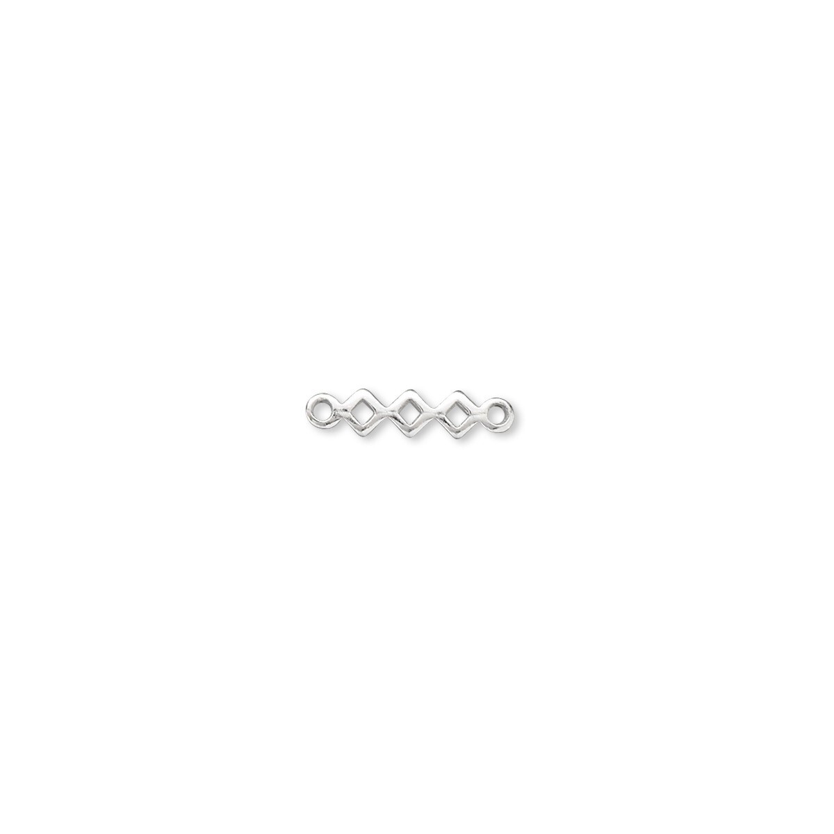 Link, 100 Silver Plated Brass 7x2mm Triple Square Connectors *