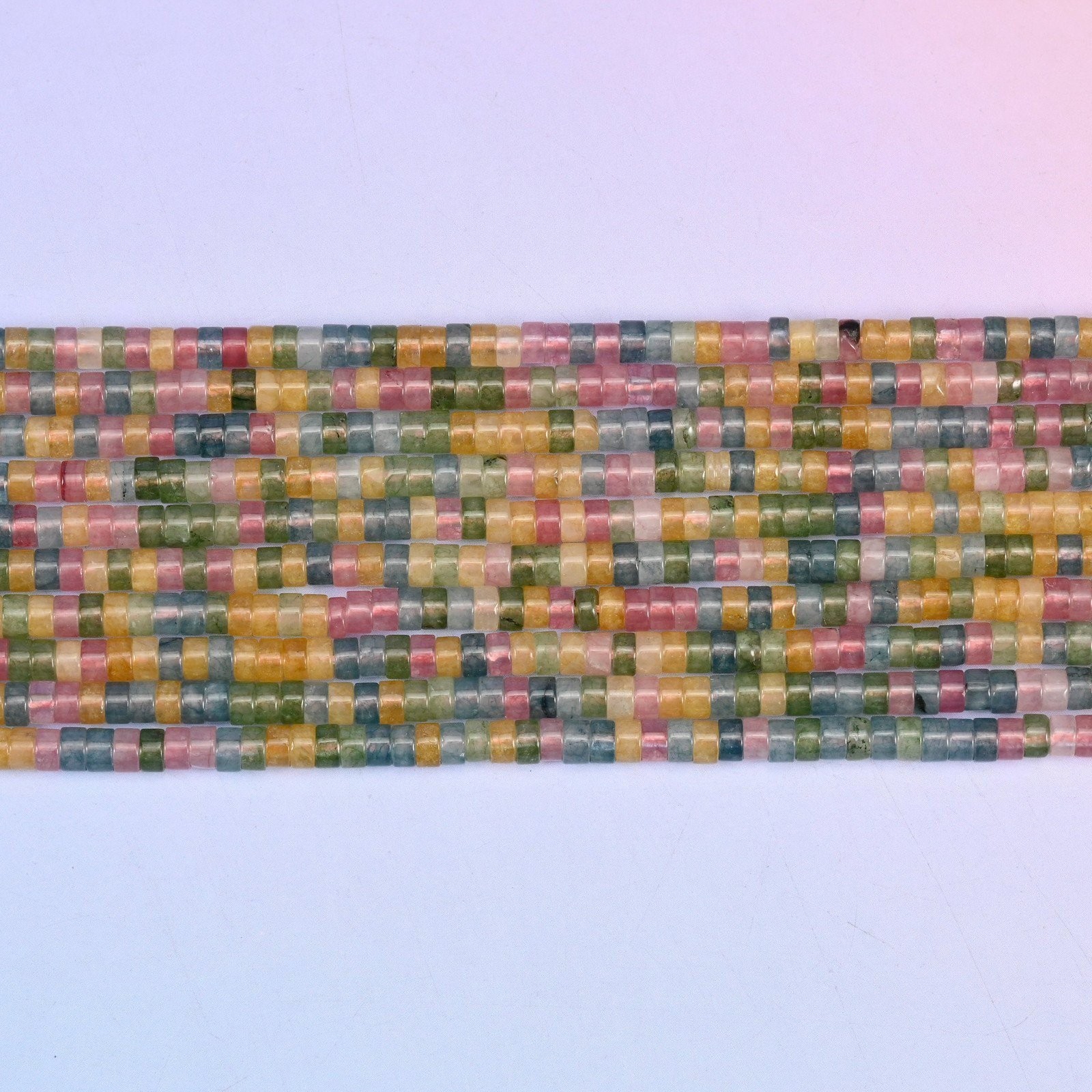 Multicolor Fluorite Smooth Heishi Disc Beads: Jewelry Making Supply