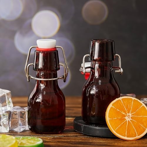 24 Pcs Mini Glass Bottles with Stoppers – Airtight Flip Top for Crafts & Party F
