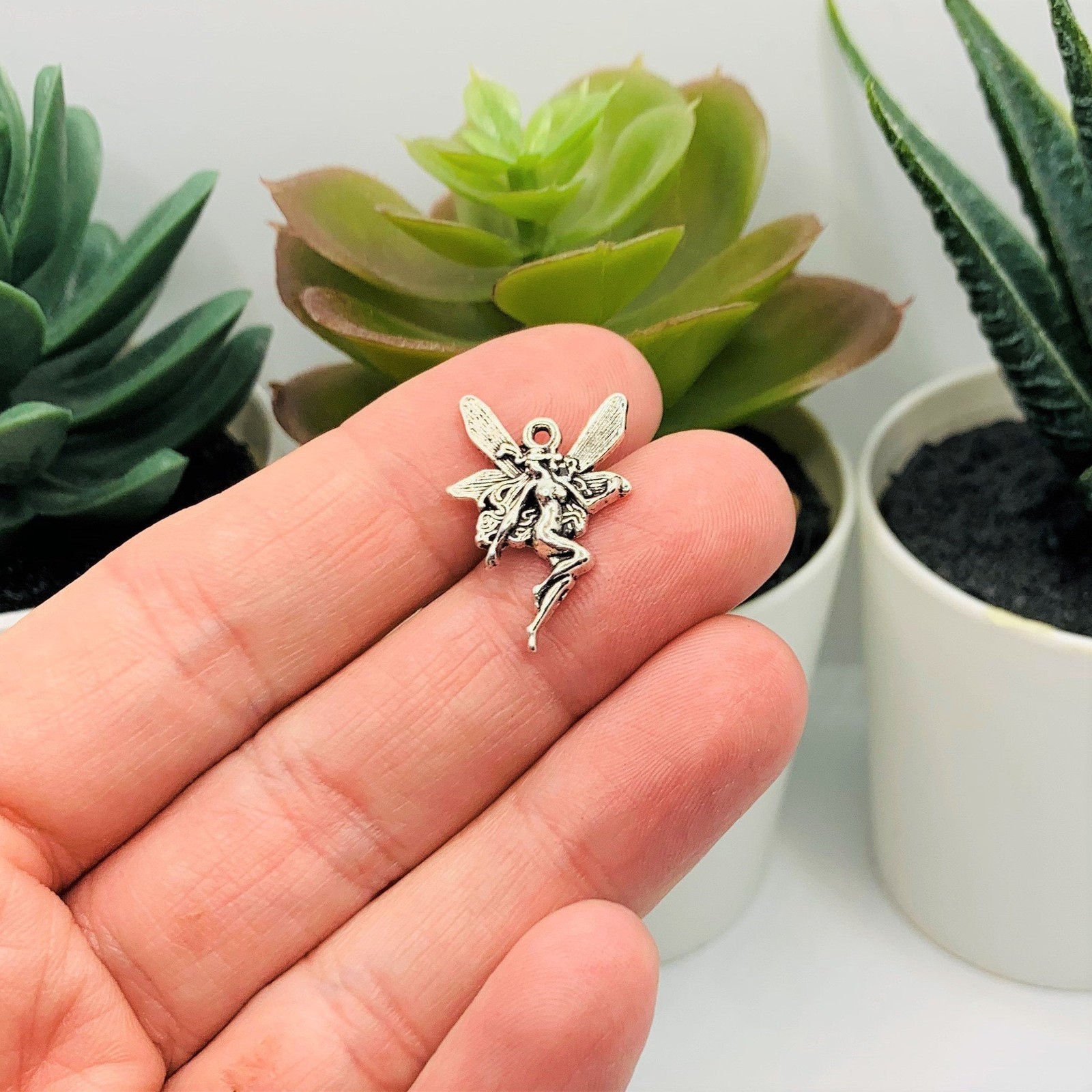 Silver Fairy Sprite Charms, 15x21mm – US Seller