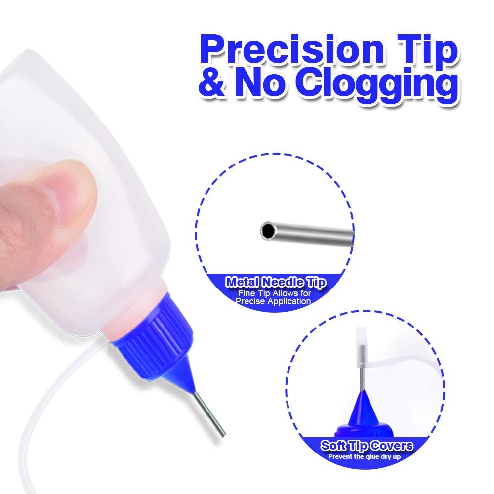 YGDZ 12Pcs Precision Tip Applicator Bottles, 30Ml Needle Tip Squeeze Glue Bottle