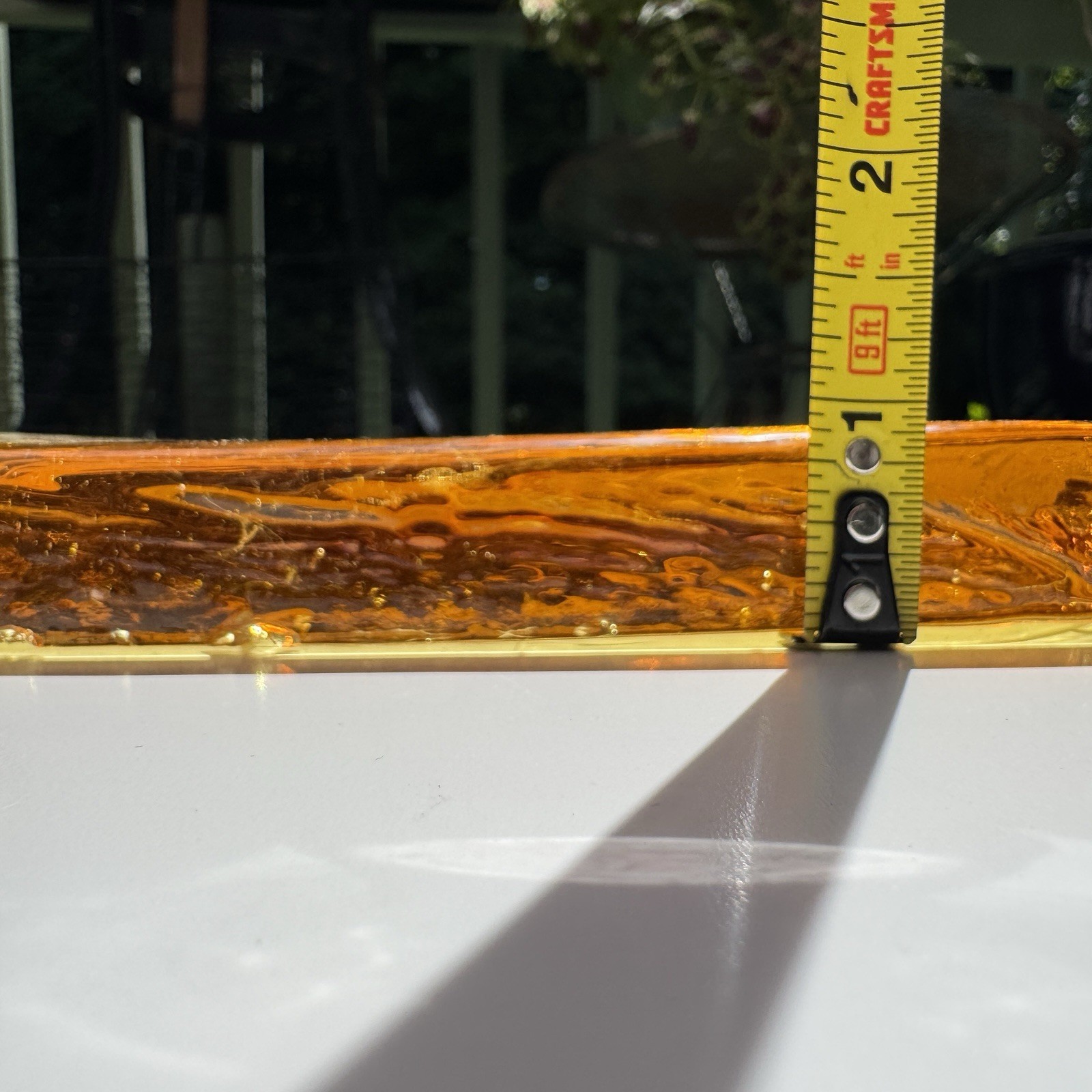 BLENKO Dalle De Verre Yellow/Amber 12×8 Hand-Cast Architectural Glass Slab READ