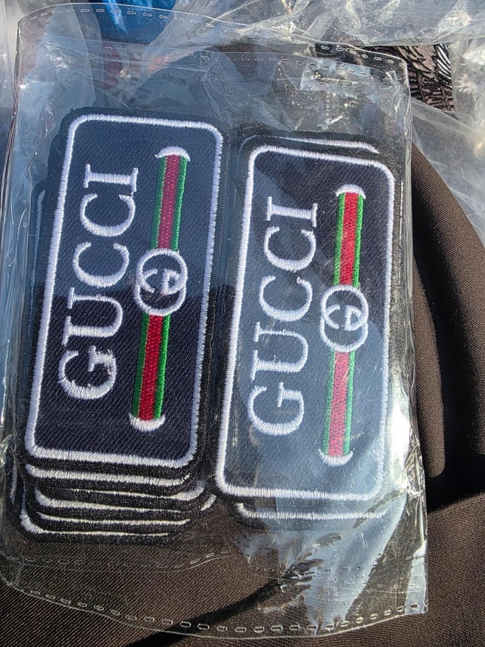 Gucci Vintage Embroidered Patch Iron On Sew On Badge Set of 2