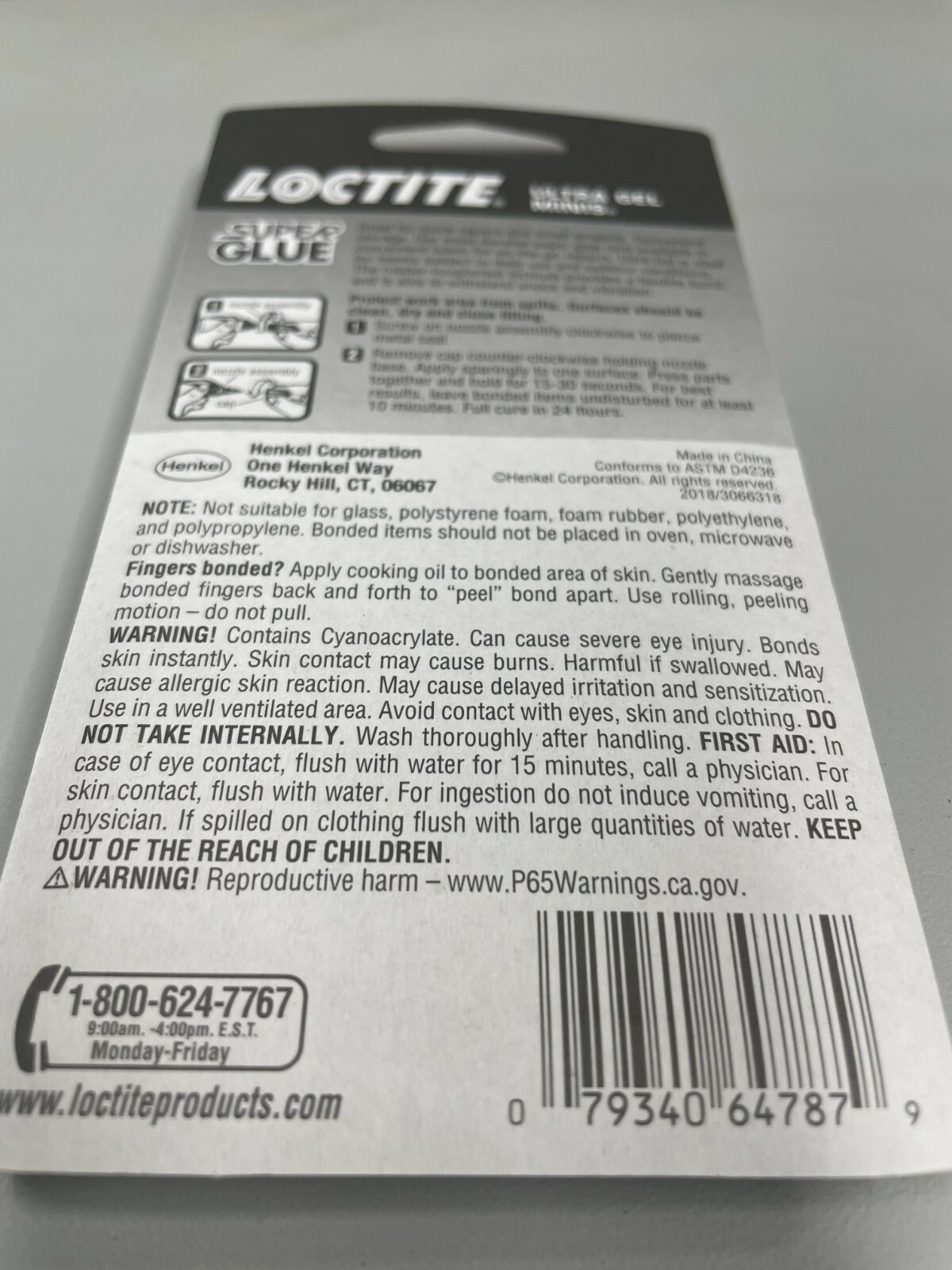 Six pack (6) Loctite Mini Super Glue Ultra Gel -No Drip or Run!3 tubes per pack