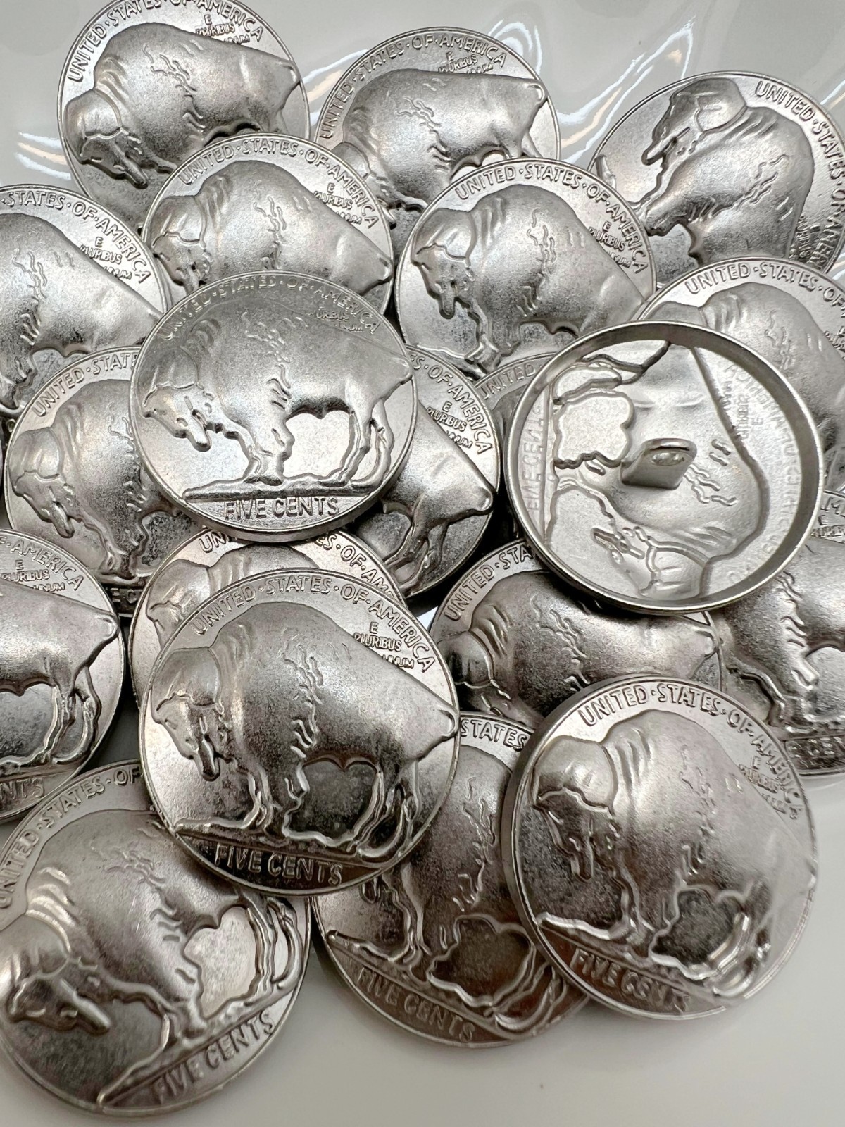 10PC Matte Silver Buffalo Rustic Metal Buttons Shank Buttons 1″ 26mm