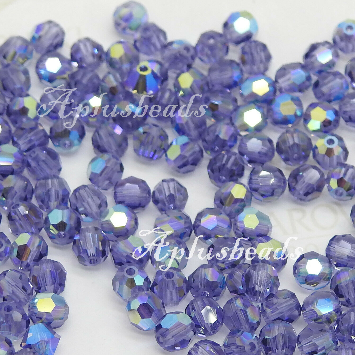 SWAROVSKI CRYSTAL Beads #5000 Faceted 4mm Tanzanite AB pick quantity