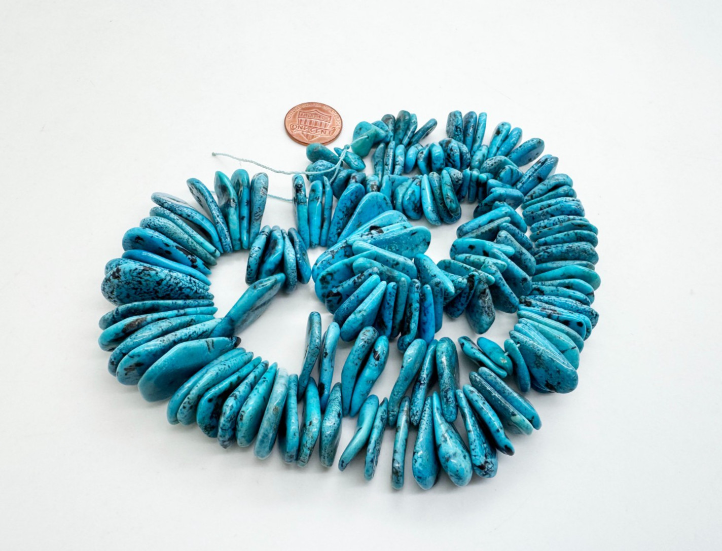 Hubei Turquoise Teardrop Natural Blue Graduated Flat Back Pear Beads PGS370