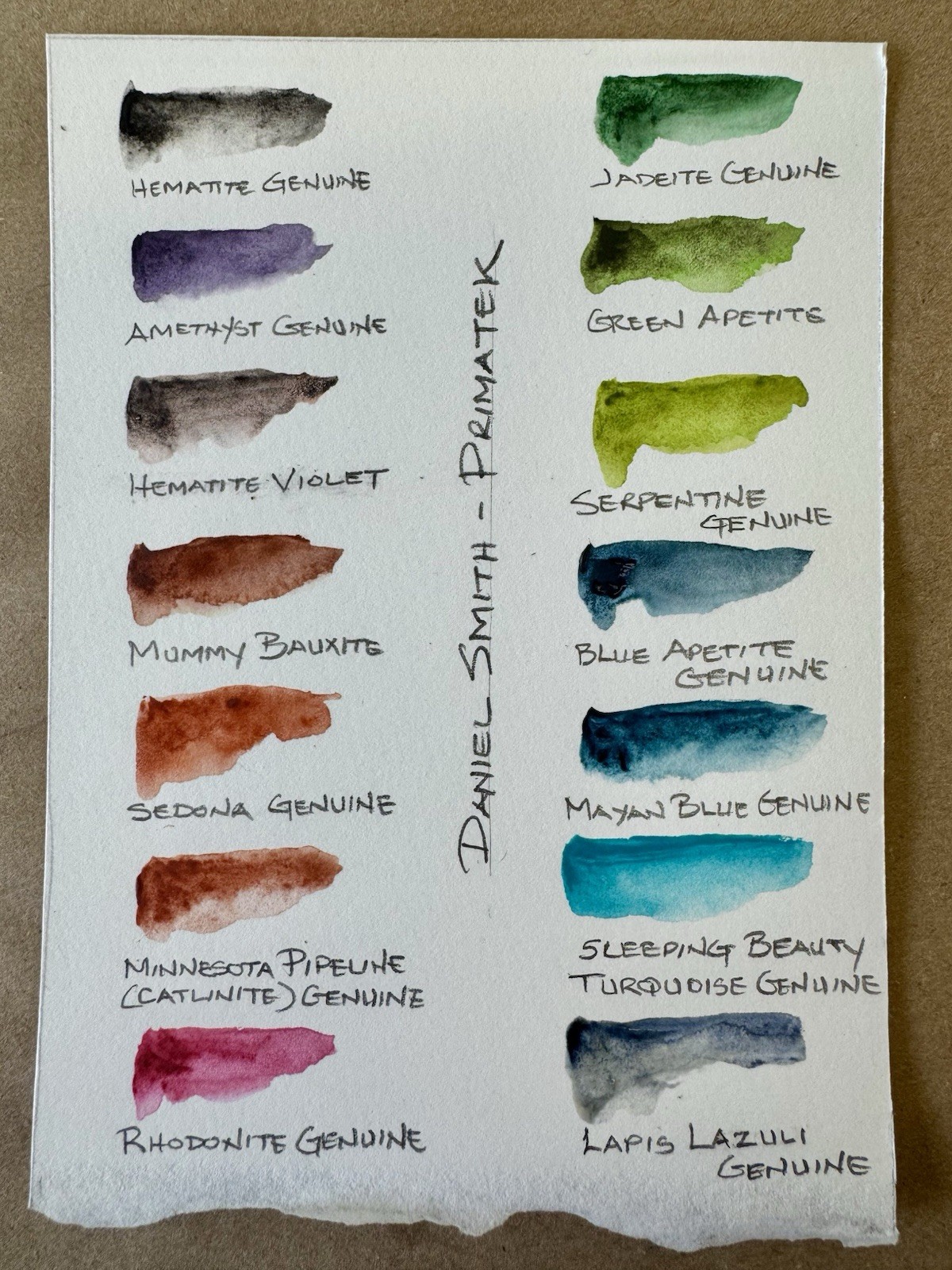 Color Dot sheets – Daniel Smith PrimaTek Extra Fine Watercolors