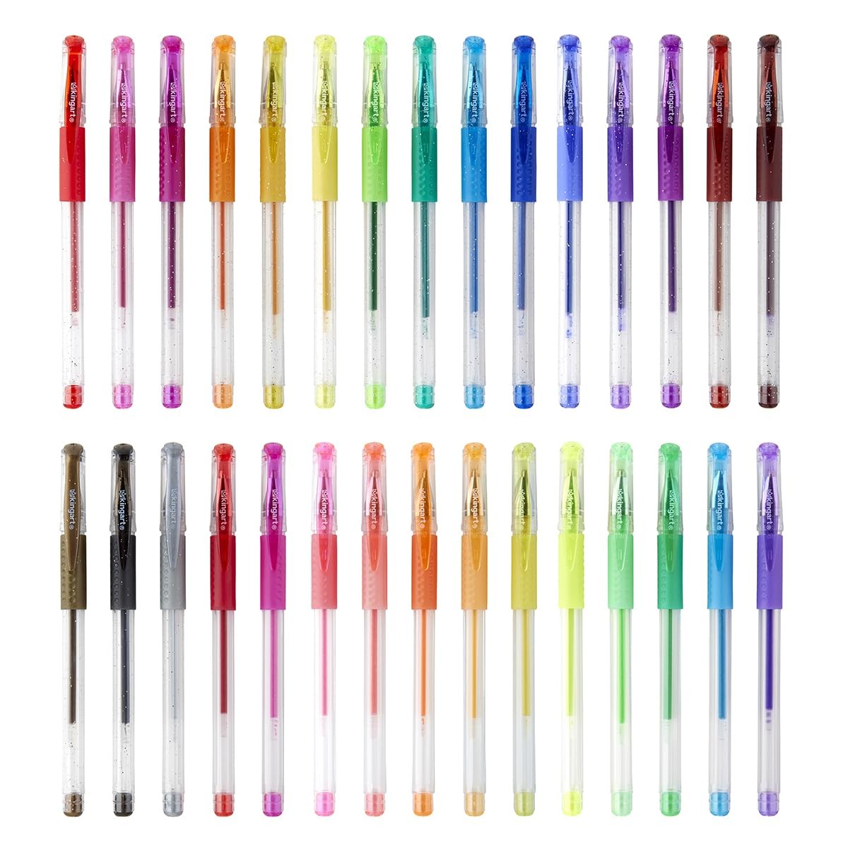 30 Count Glitter Gel Pens Set Assorted Colors Smooth Writing Non Toxic