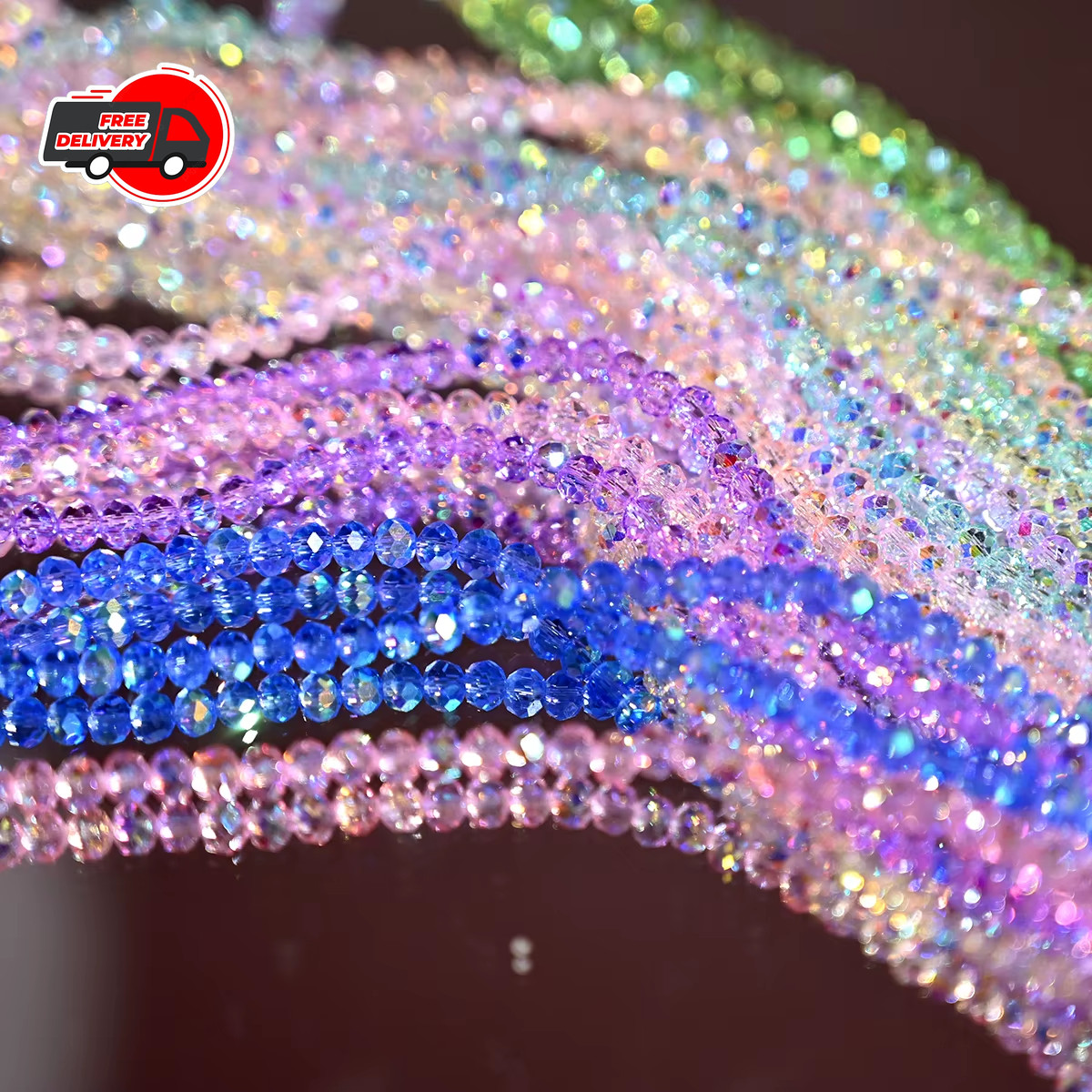 110Pcs 4MM Artificial Crystal Glass Beads Flat Round Clear Faceted Loose Spacer