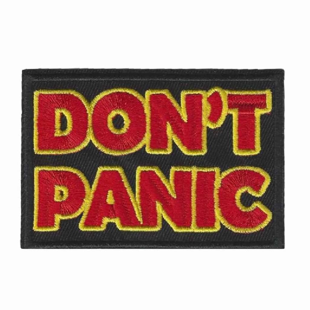 DON’T PANIC IRON ON PATCH 3.4″ Embroidered Hitchhiker’s Guide to the Galaxy NEW