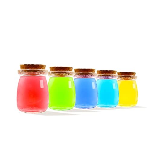 6Pcs Decorative Glass Bottle with Cork Stopper, 100ml,3.4oz Mini Glass Wish