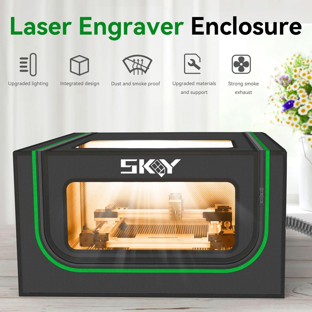 Updated Integrated Laser Engraver Enclosure with Enclosure, Black