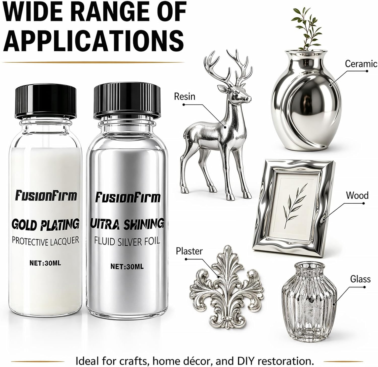Liquid Leaf Paint – Alcohol-Based Airbrush Paint – High Gloss Finish Silver 1 Fl
