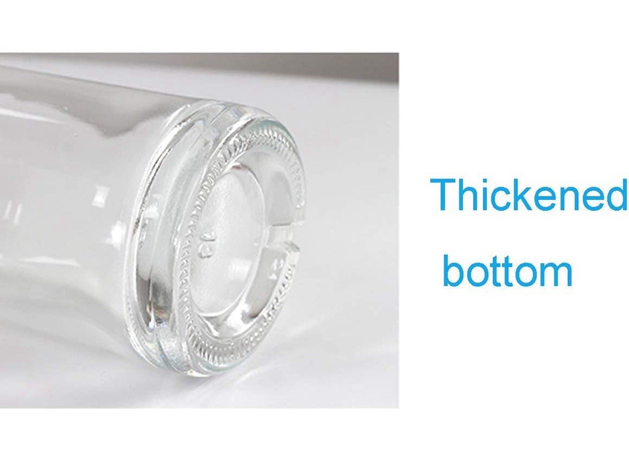 Set of 3 Glass Bottles 6 oz Clear Liquor Bottles Heavy Base W/ Cork N Heat Seal