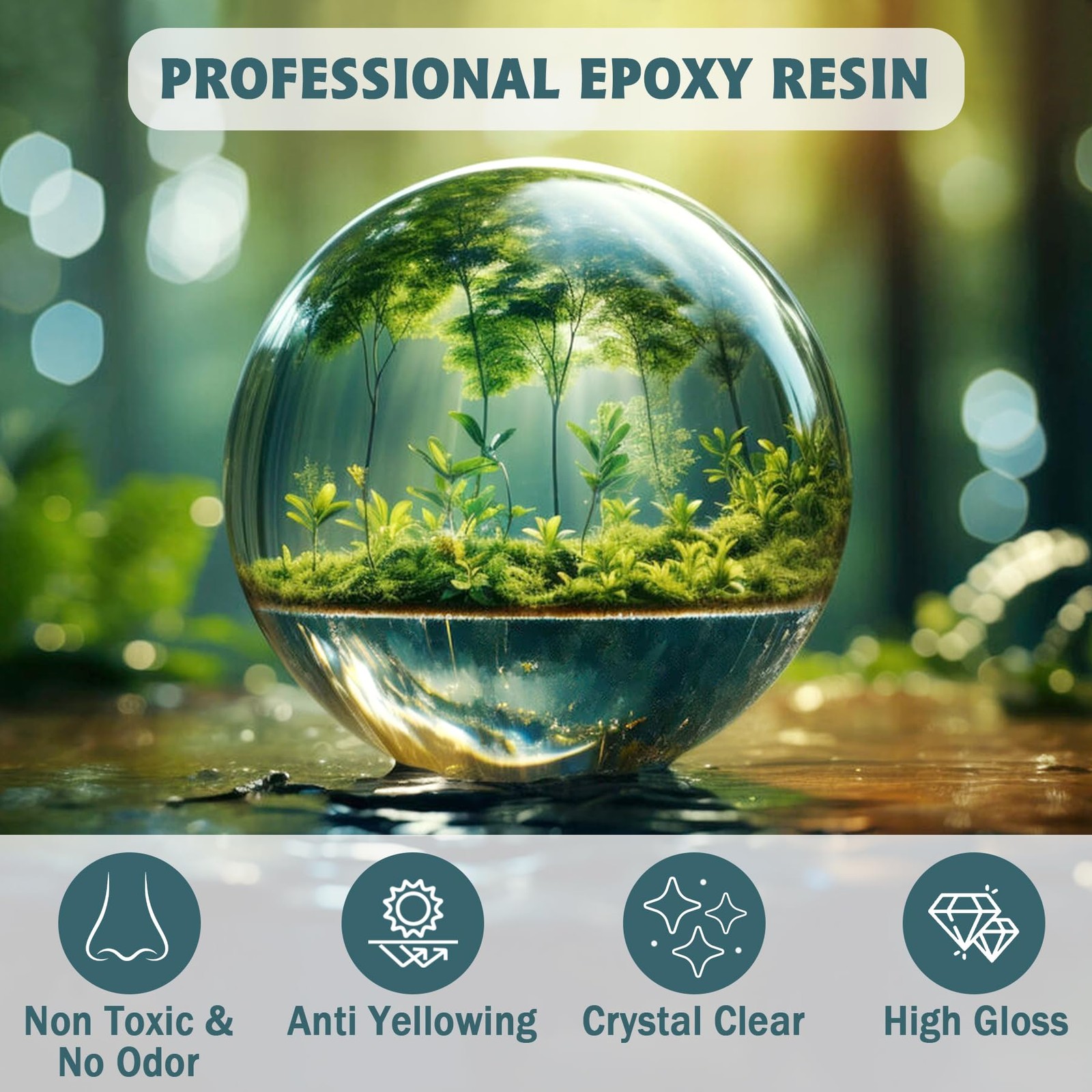 1 Gallon Crystal Clear Epoxy Resin Kit – Self-Leveling Deep Pour Casting
