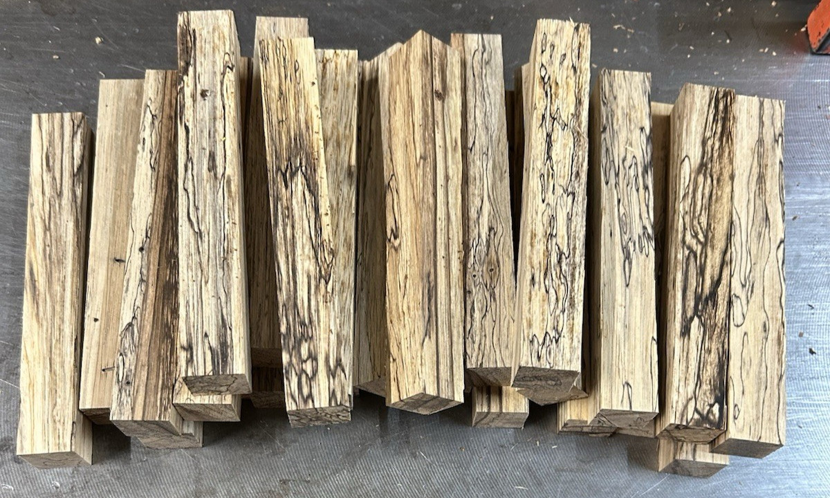 FIVE EXOTIC SPALTED ZEBRAWOOD PEN BLANKS TURNING LUMBER WOOD 6″ X 3/4″ X 3/4″
