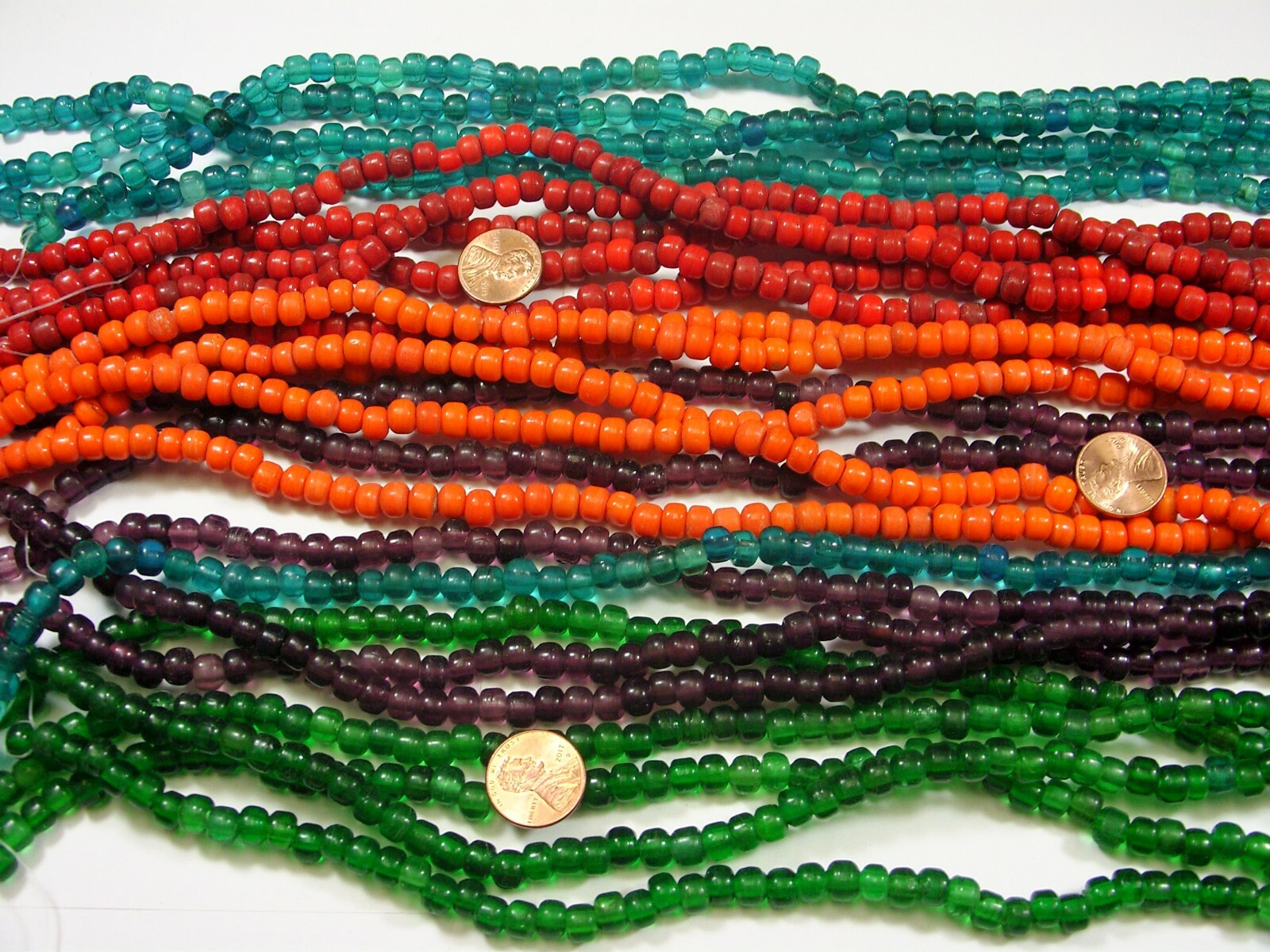 20 Strands 22″ Close Out Assorted Colors (5mm x 7mm) Glass Pony Beads Bulk (L-1)