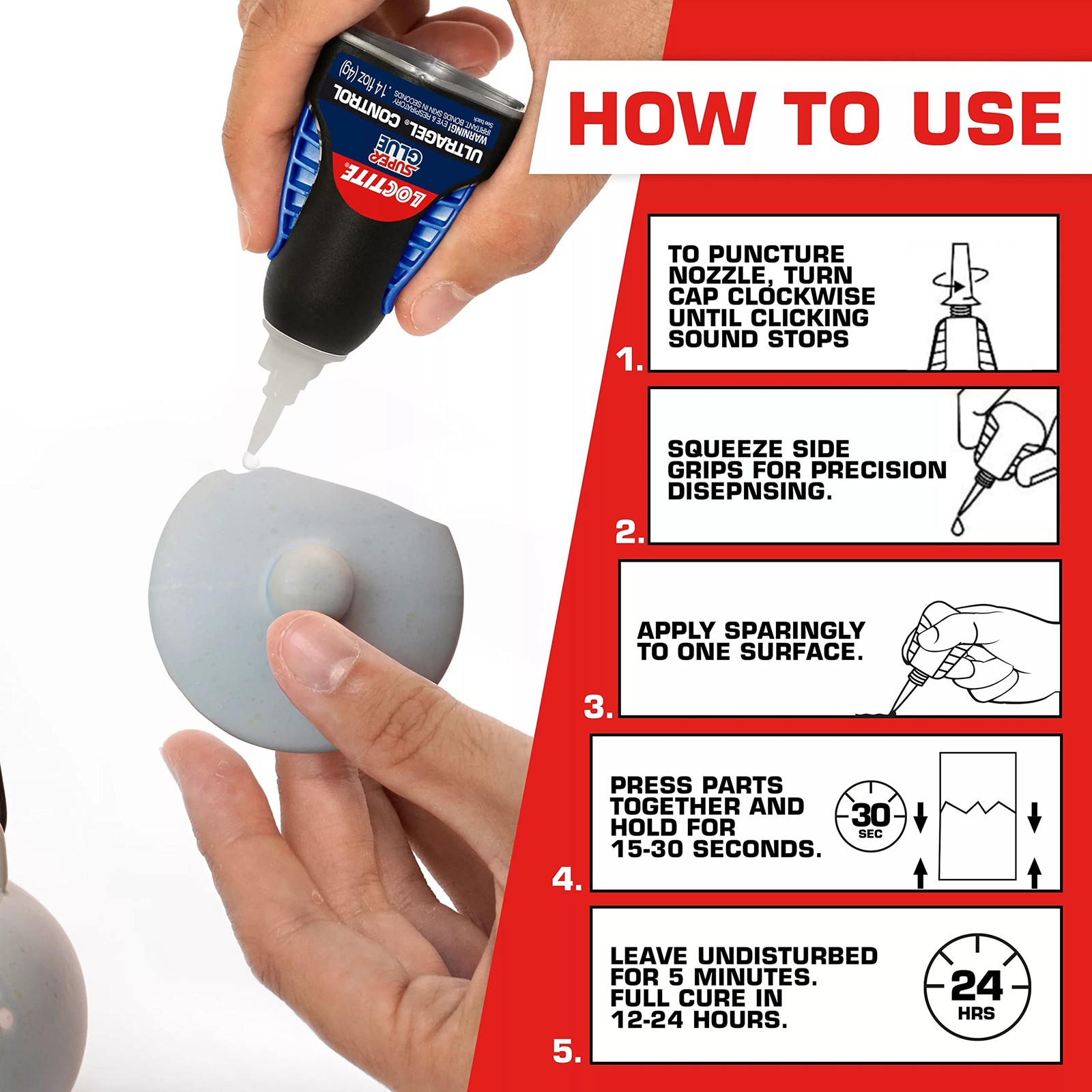 Super Glue Ultra Gel Control, Clear, 0.14 fl oz Bottle, 1 Pack – Superglue for